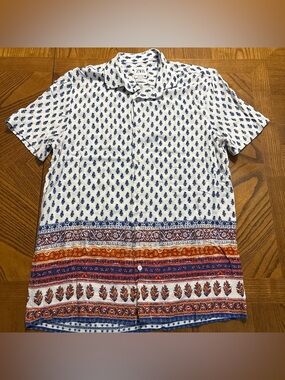 Zara Regular Fit Short Sleeve Button Up Shirt Men's Size M